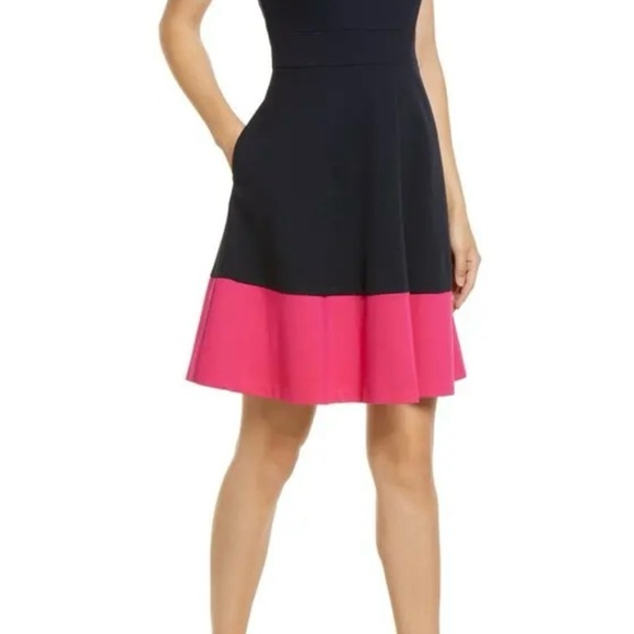 Gorgeous Eliza J. Deep Navy and Hot Pink Dress Size 4 - Picture 7 of 10